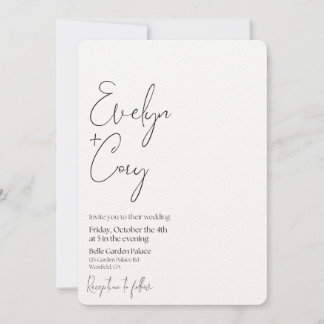 Minimalist Black and White Wedding Invitation