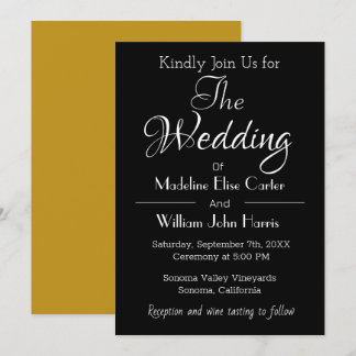 Minimalist Black and White Wedding Invitation