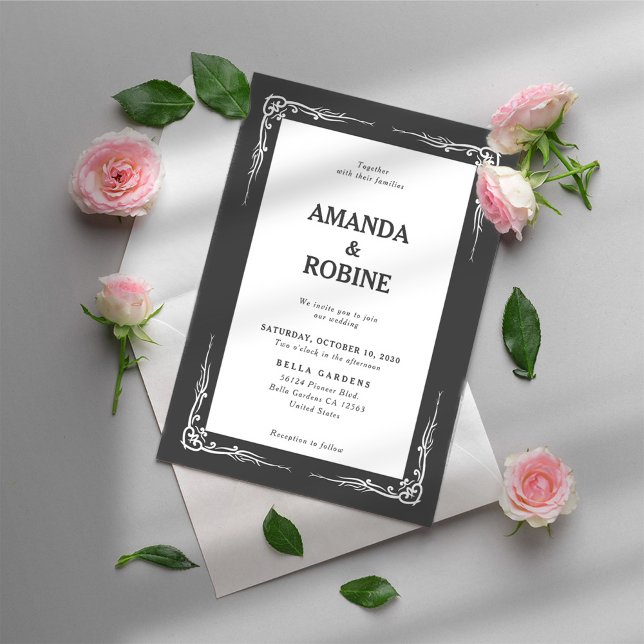 Minimalist Black and White Wedding Invitation (Creator Uploaded)