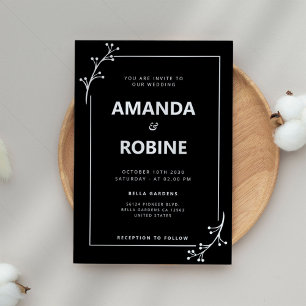 Minimalist Black and White Wedding Invitation