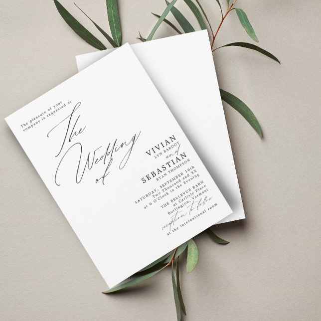 Minimalist Black and White Wedding  Invitation (Creator Uploaded)