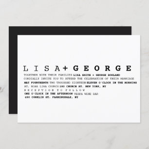 Minimalist Black and White Wedding Invitation