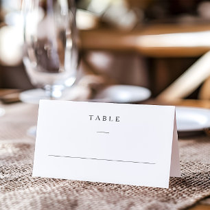 Minimalist Black And White Wedding Place Card