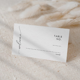 Minimalist Black and White Wedding Place Cards