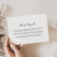 Minimalist Black and White Wedding Recipe Request
