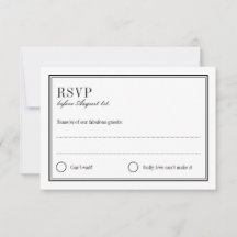 Minimalist Black and White Wedding Response Card