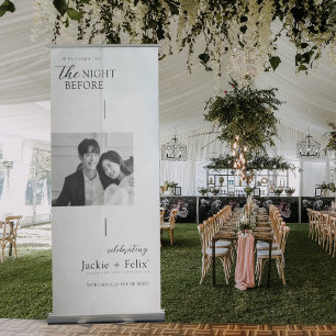 Minimalist Black and White Wedding Retractable Banner