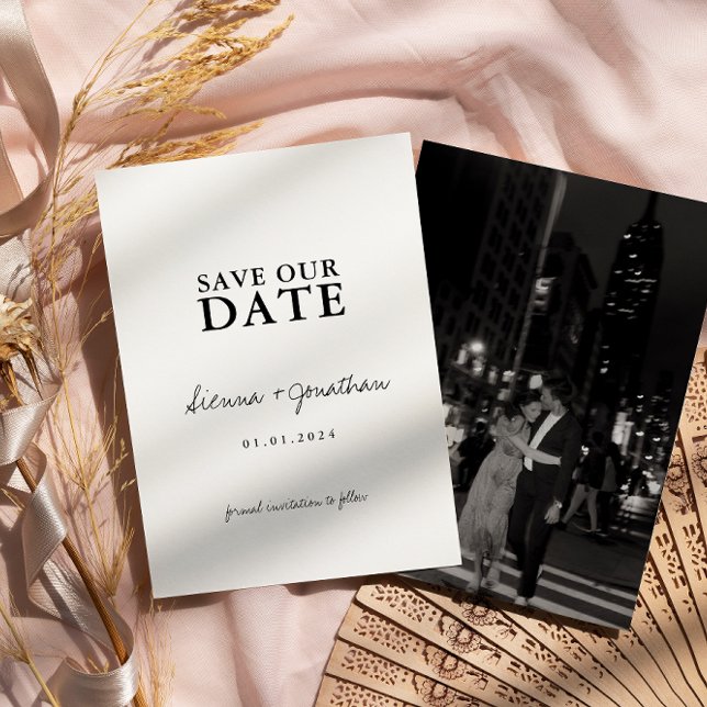 Minimalist Black and White Wedding  Save The Date (Creator Uploaded)