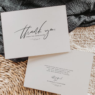 Minimalist Black and White Wedding Thank You Card