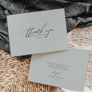 Minimalist Black and White Wedding Thank You Card