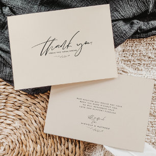 Minimalist Black and White Wedding Thank You Card