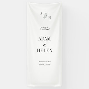Minimalist Black and White Wedding Welcome Banner