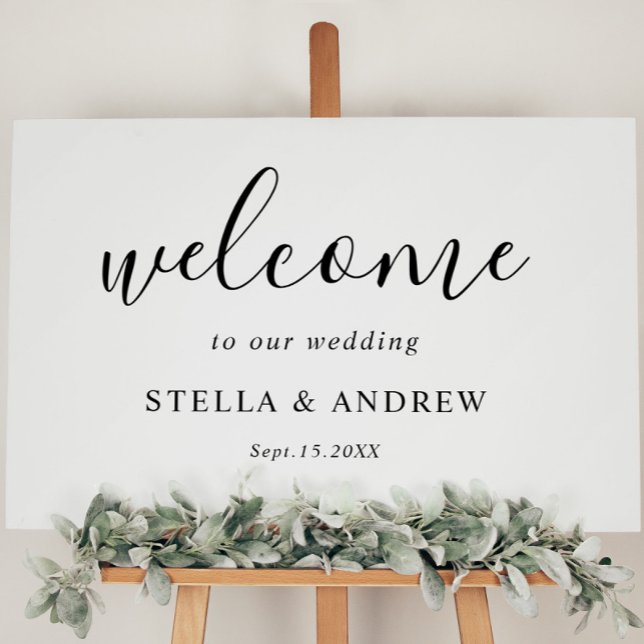 Minimalist Black and White Wedding Welcome Sign (Creator Uploaded)