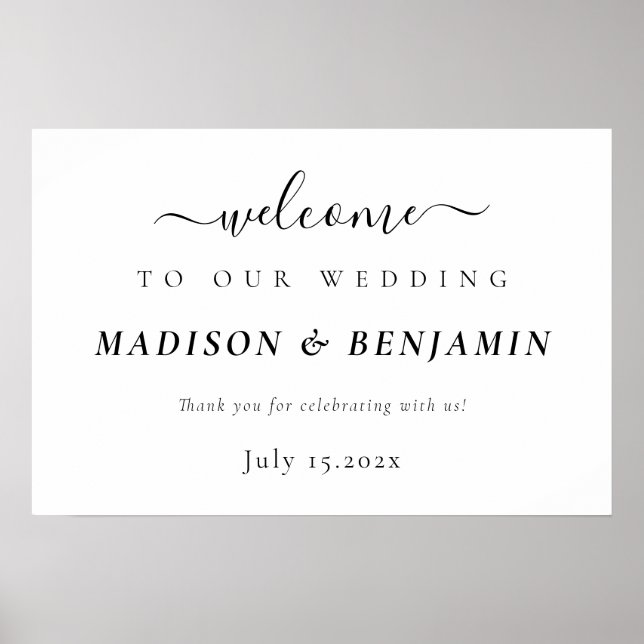 Minimalist Black and White Welcome Poster (Front)