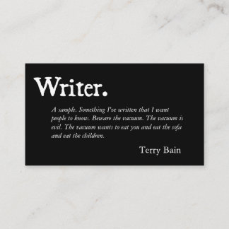 Minimalist Black and White Writer Business Card