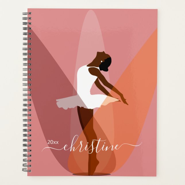 Minimalist Black ballerina modern illustration Planner (Front)