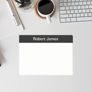 Minimalist Black Banner Custom Name Post-it Notes