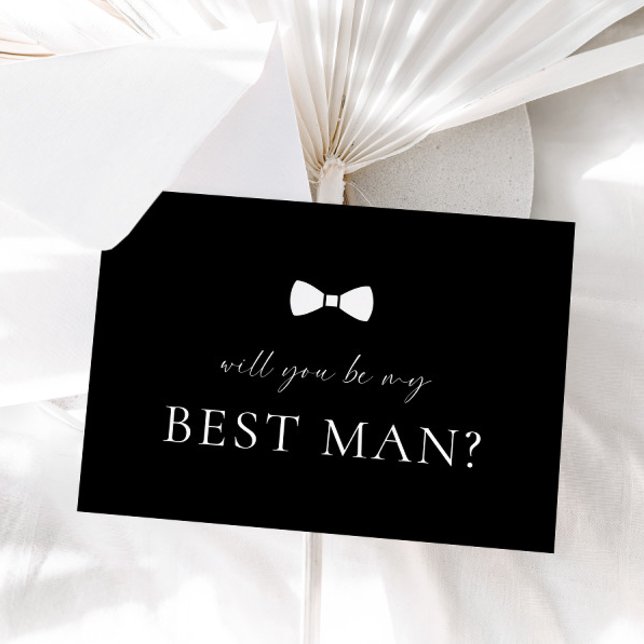 Minimalist Black Best Man Proposal Card (Creator Uploaded)