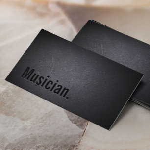 Minimalist Black Bold Musician Business Card