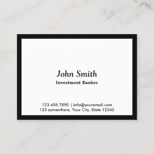 Minimalist Black Border Investment Banker Business Card