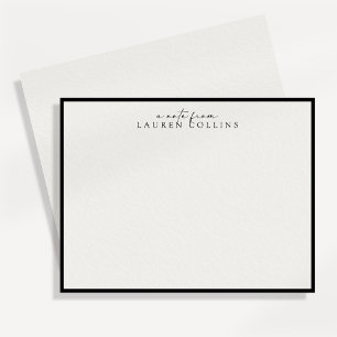 Minimalist Black Border Personalised Note Card