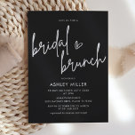 Minimalist Black Bridal Brunch Invitation<br><div class="desc">Minimalist Modern Black Bridal Brunch Shower Invitation
Add custom text to the back to provide any additional information needed for your guests.</div>