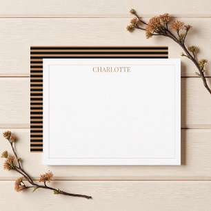 Minimalist Black & Brown Stripes Classic Chic  Card