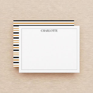 Minimalist Black & Brown Stripes Classic Chic  Card