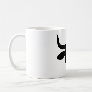 Minimalist Black Bull Head Ox Silhouette Coffee Mug