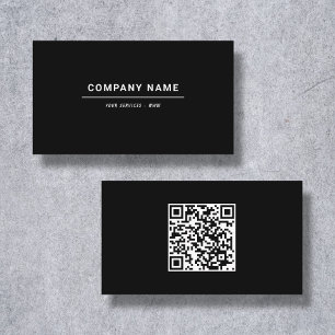 Minimalist Black Business Card with QR Code