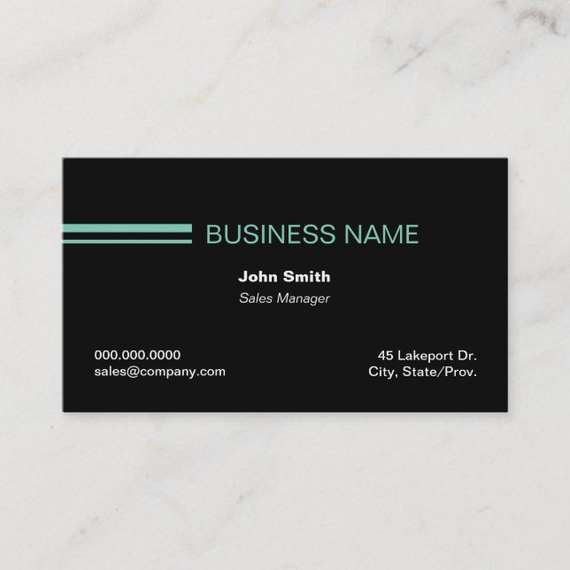 Minimalist Black Business Cards (Front)