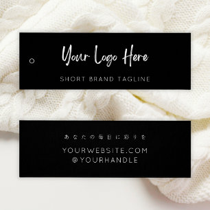 Minimalist Black Business Logo Brand Hang Tag Mini