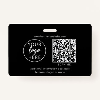 Minimalist Black Business Logo ID Badge