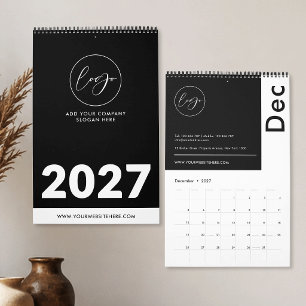 Minimalist Black Business Logo Promotional 2027 Calendar