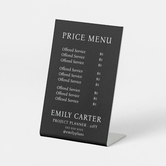 Minimalist Black Business Pedestal Sign (Front)