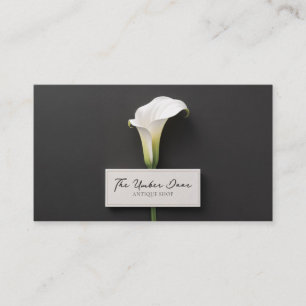 Minimalist Black Calla Lily Elegant Modern Floral Business Card