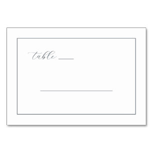Minimalist Black Calligraphy Table Number