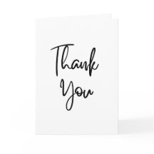 Minimalist Black Calligraphy Thank You Card