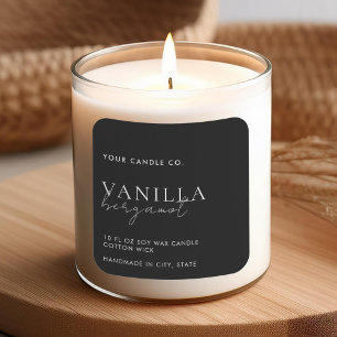 Minimalist Black Candle Label