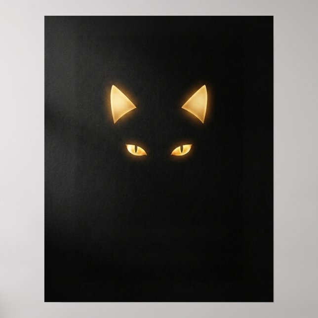 Minimalist Black Cat Art Print (Front)