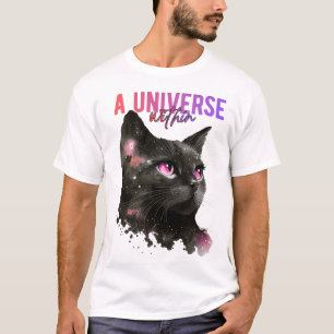Minimalist Black Cat Shirt – Dark Gothic Aesthetic