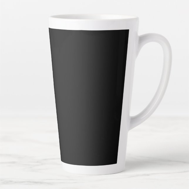 Minimalist Black Cat Silhouette  Latte Mug (Right)