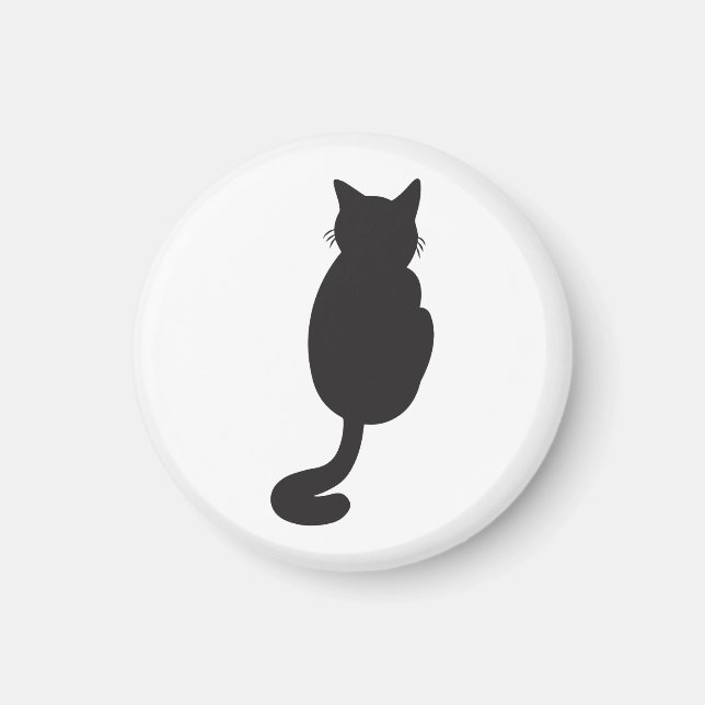 Minimalist Black Cat Silhouette  Magnet (Front)