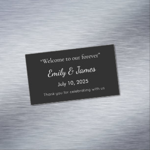 Minimalist Black Cat Silhouette  Magnetic Business Card