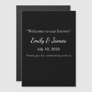 Minimalist Black Cat Silhouette  Magnetic Invitation