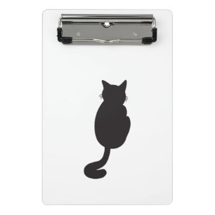 Minimalist Black Cat Silhouette Mini Clipboard