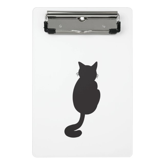 Minimalist Black Cat Silhouette  Mini Clipboard (Front)