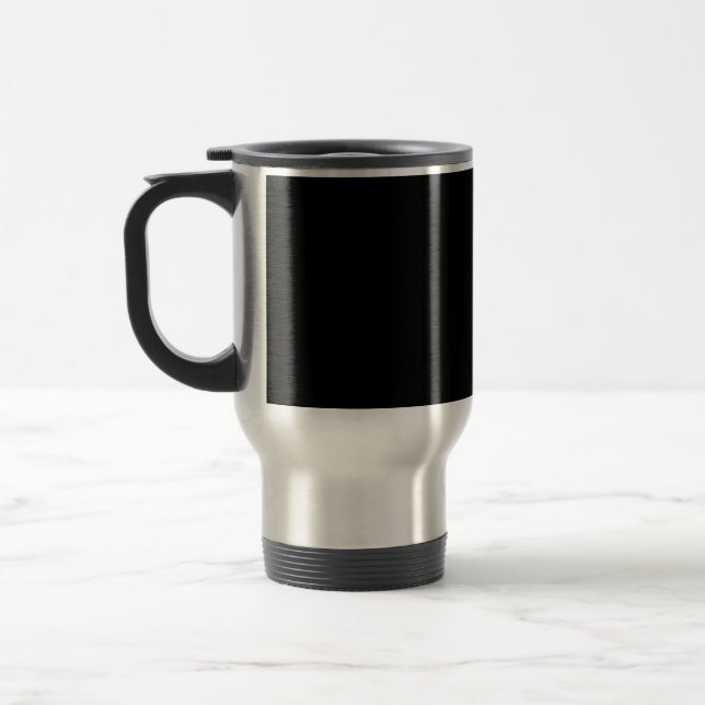 Minimalist Black Cat Silhouette  Travel Mug (Left)