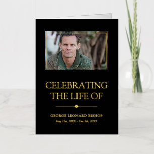 Minimalist Black Celebrating Life Funeral Program