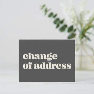 Minimalist Black Change of Address Announcement Postcard